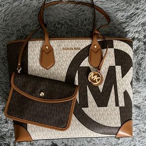 Eva Large Two-Tone Logo Tote Bag with dust bag